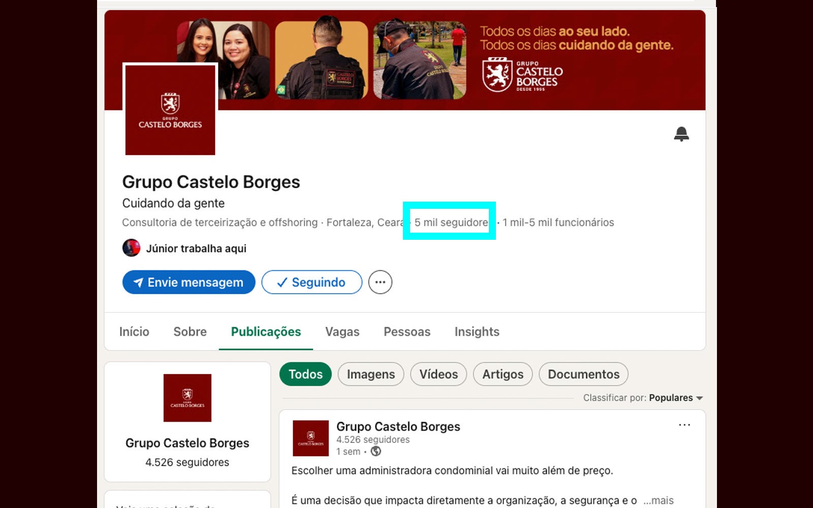 LinkedIn depois, Grupo Castelo Borges